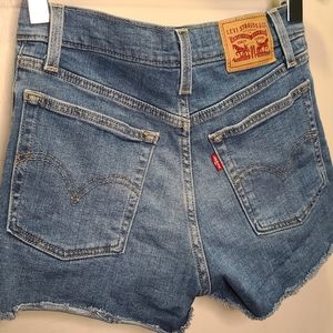 Levis high rise distressed shorts